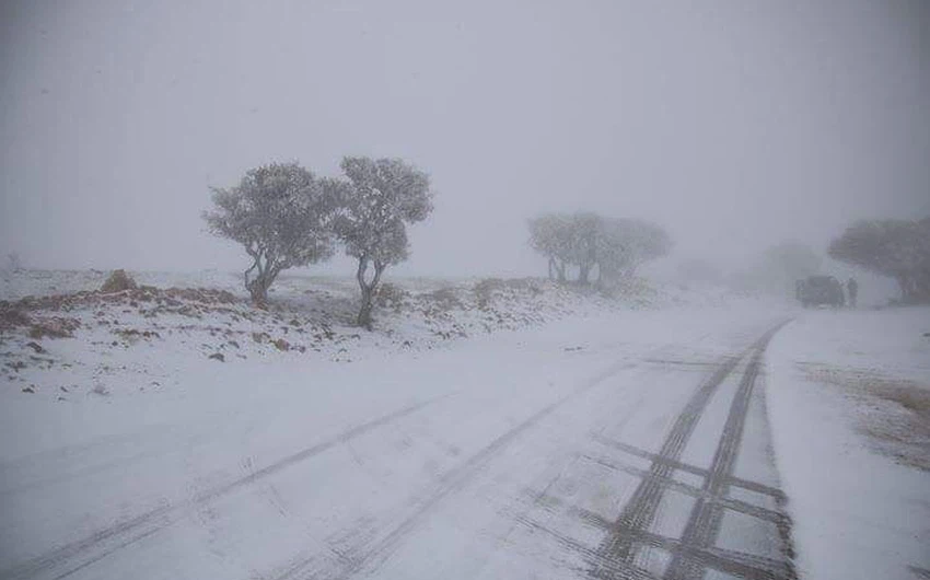 In pictures The white visitor covers the highlands of the south of the Kingdom today, Thursday