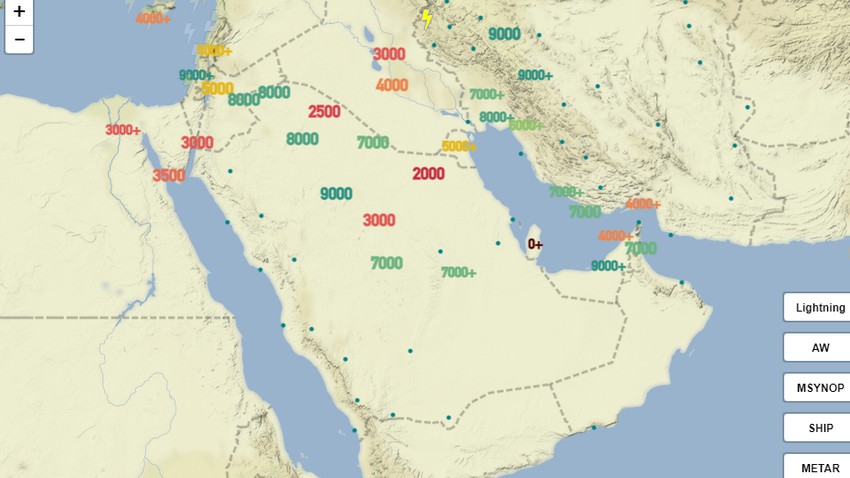 السعودية -  12:10م | تعرف على مدى الرؤية الأفقية المسجلة الان في مختلف مناطق المملكة ودرجة تأثرها بالغبار والأتربة المثارة