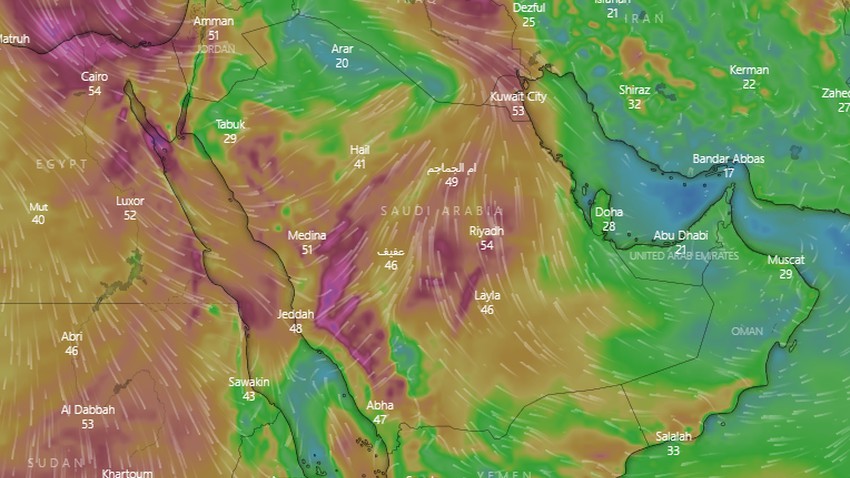 Early warning - Saudi Arabia | A sharp reversal in the weather and broad dust waves expected, starting at the end of the week