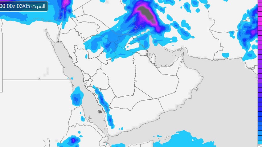 هام -  السعودية | المناطق المشمولة بتوقعات الأمطار ليوم الخميس 3/3/2022م