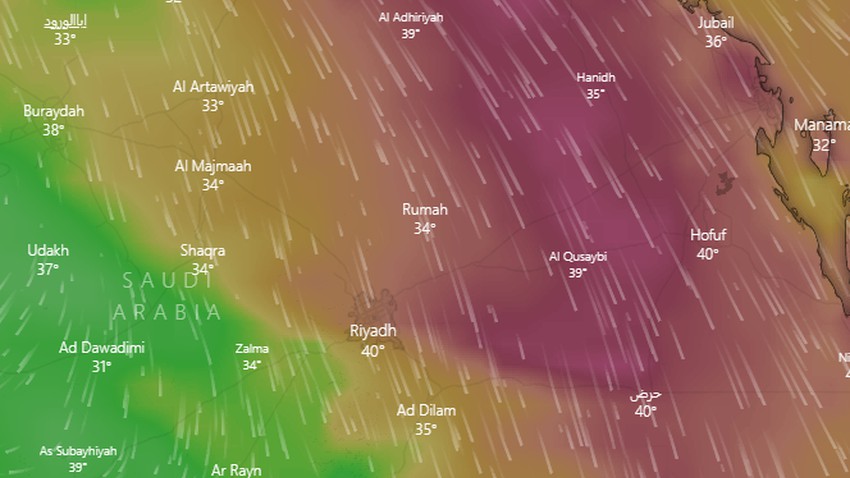 Saudi Arabia | Details of a possible return of active winds and dust on Thursday and Friday