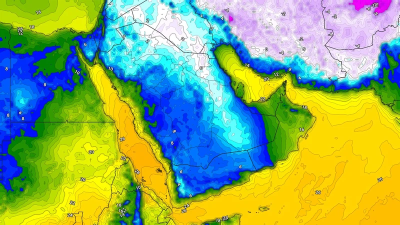Kuwait Climate Graph Map Kuwait | Cold winds affect the country, causing temperatures to drop to ...
