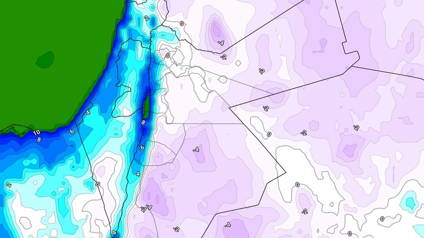 Jordanie | Alertes graves d&#39;une forte et large vague de gel et de gel le mardi/mercredi soir et mercredi matin