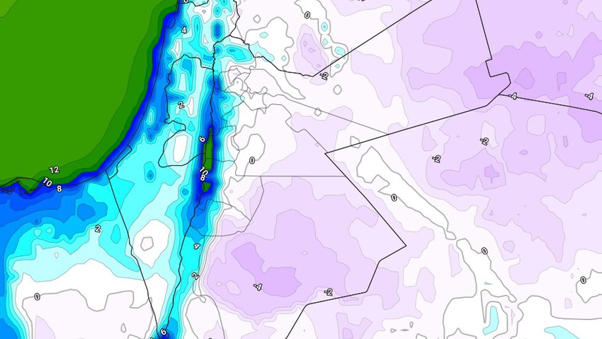 Jordanie - Ce soir | L&#39;impact des vents polaires, froids et secs, se précipitant de Sibérie, s&#39;est intensifié sur le Royaume, et les températures nocturnes sont tombées en dessous de zéro degré Celsius.