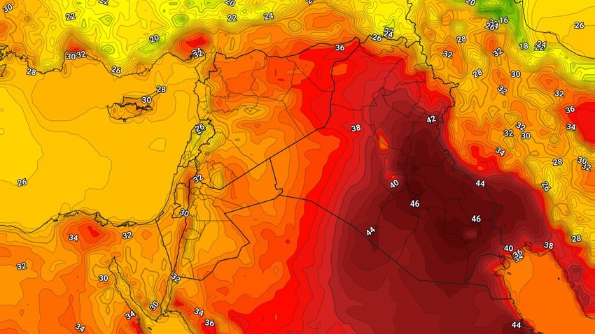 العراق | انخفاض قليل على درجات الحرارة الأربعاء مع بقاء الأجواء شديدة الحرارة 