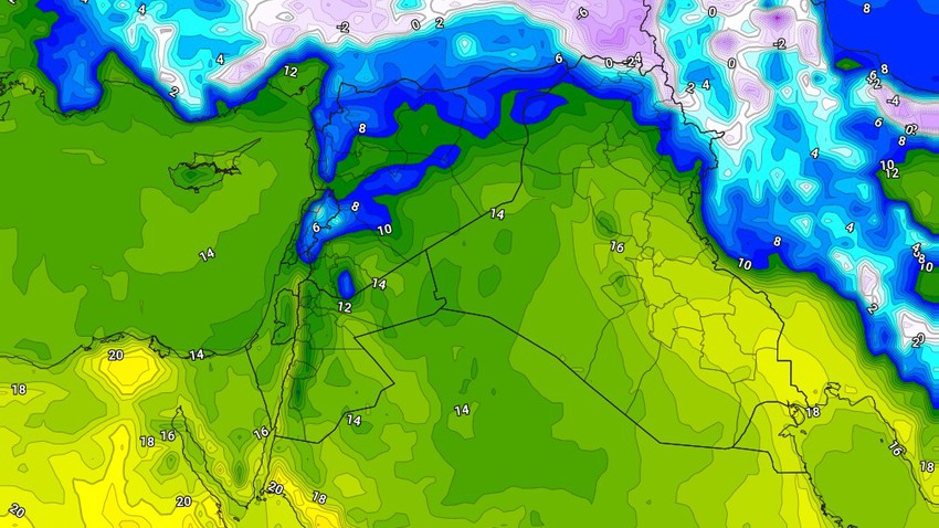 Irak | Les effets de la masse d&#39;air très froid ont diminué jeudi et une légère hausse des températures