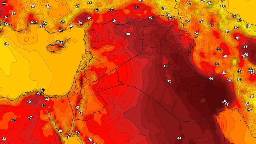 العراق | درجات حرارة حول مُعدلاتها الأربعاء مع نشاط للرياح الشمالية الغربية  
