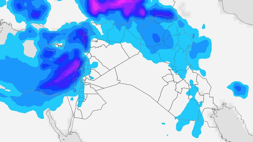 العراق - نهاية الأسبوع | حالة من عدم الاستقرار الجوي وفرصة لزخات رعدية من الأمطار في نطاقات جغرافية عشوائية 