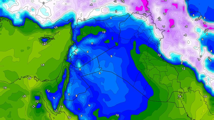 Iraq | The very cold air mass continued to control Iraq on Tuesday