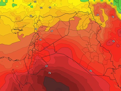 Jordan: The Kingdom is affected by an extension of the high pressure system over the Arabian Peninsula.