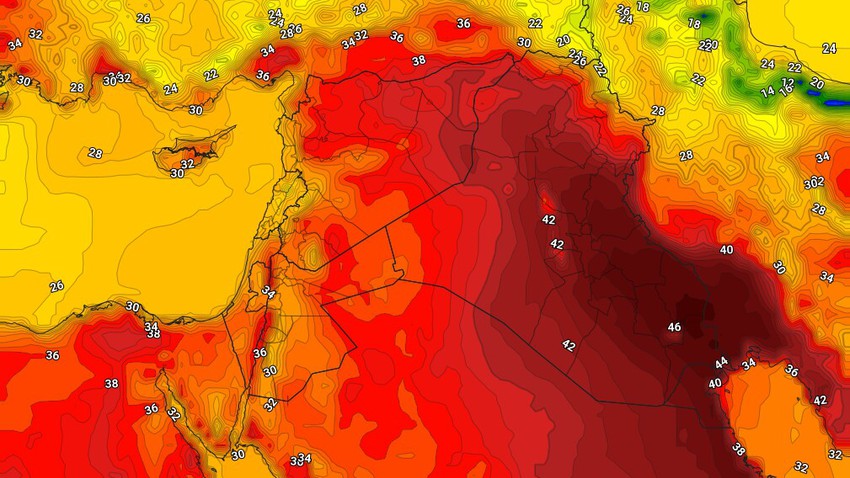 العراق | ارتفاع قليل آخر على درجات الحرارة الاثنين واستمرار نشاط الرياح الشمالية الغربية