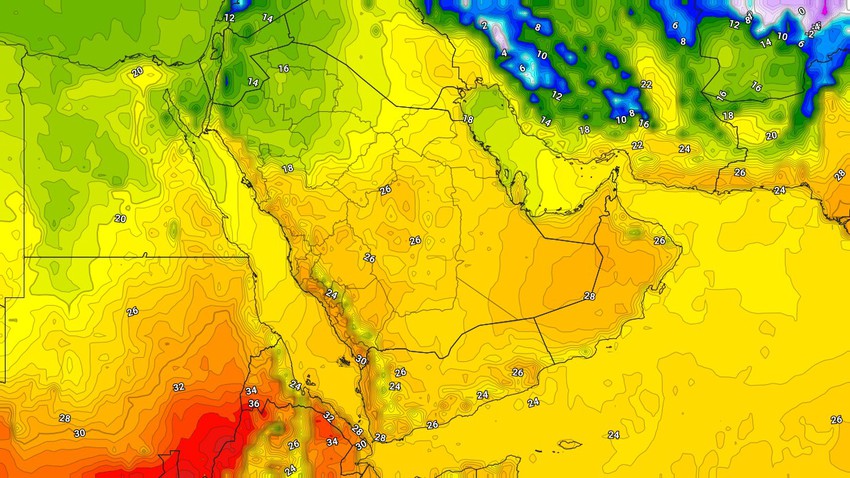 الكويت | درجات الحرارة تلامس مُنتصف العشرينيات مئوية في بعض المناطق الاربعاء