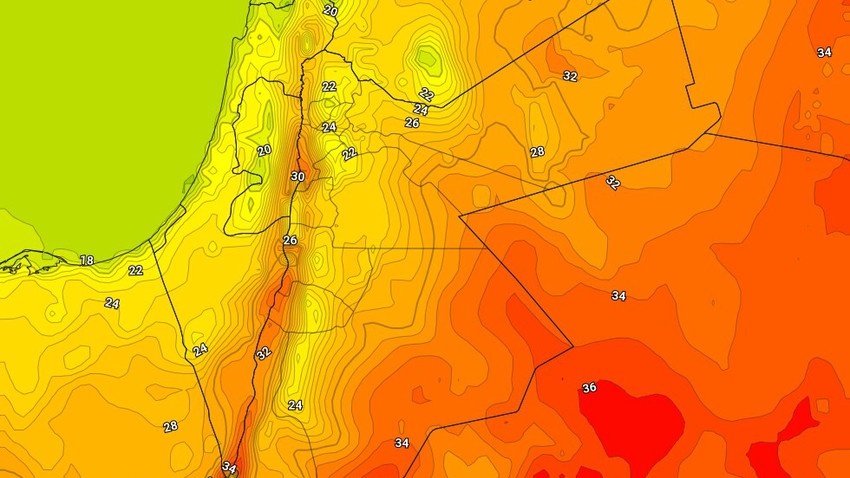 الأردن | انخفاض واضح على درجات الحرارة الاثنين مع نشاط تدريجي للرياح الغربية  