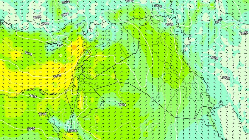 Weather of Arabia: Warning of strong winds and turbulent waves on the coasts of the Levant and Egypt on Wednesday