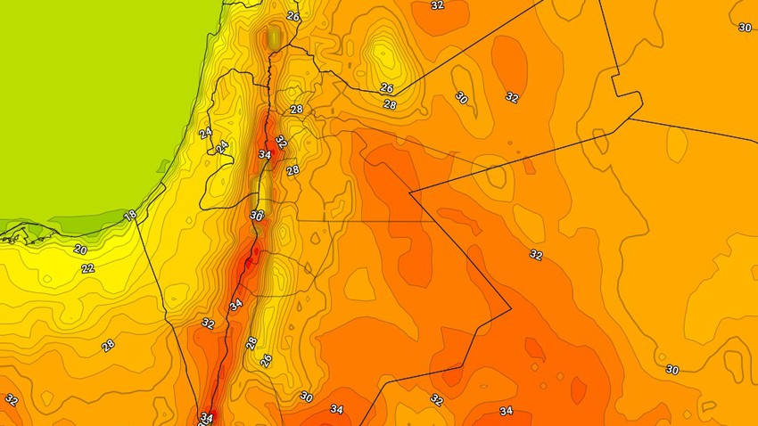 الأردن | ارتفاع ملحوظ ومؤقت على درجات الحرارة في مُختلف المناطق الأحد