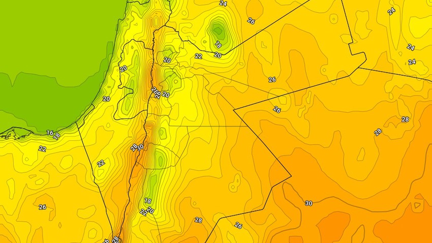 الأردن | انخفاض قليل على درجات الحرارة المُقاسة الأربعاء وتراجع تأثير الرياح الجنوبية الشرقية