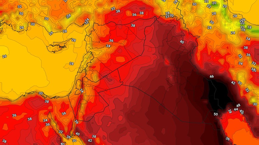 Iraq | Very hot weather continues with active dusty winds Tuesday