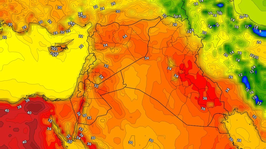 Iraq | A rise in temperatures on Monday and the continued chances of thunderstorms in some areas