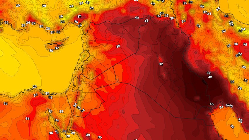 العراق | ارتفاع آخر على درجات الحرارة الخميس لتلامس ال50 مئوية جنوباً  وتنبيه من تصاعد الغُبار 