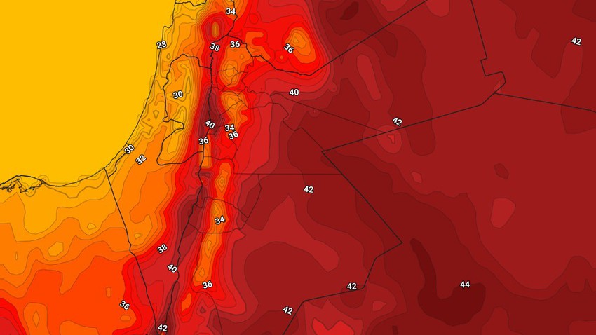 الأردن | كتلة هوائية حارة سريعة التأثير تندفع نحو المملكة الأربعاء      