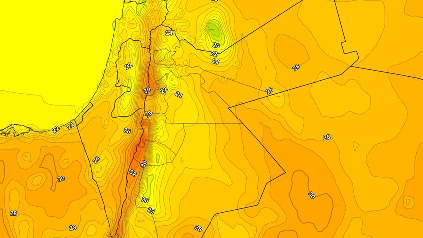 Jordan | Temperatures continue to be lower than their rates on Monday, warning of dust in desert areas