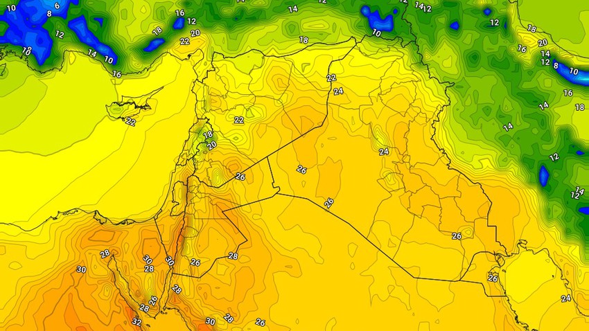 Iraq | An additional and slight rise in temperatures Tuesday