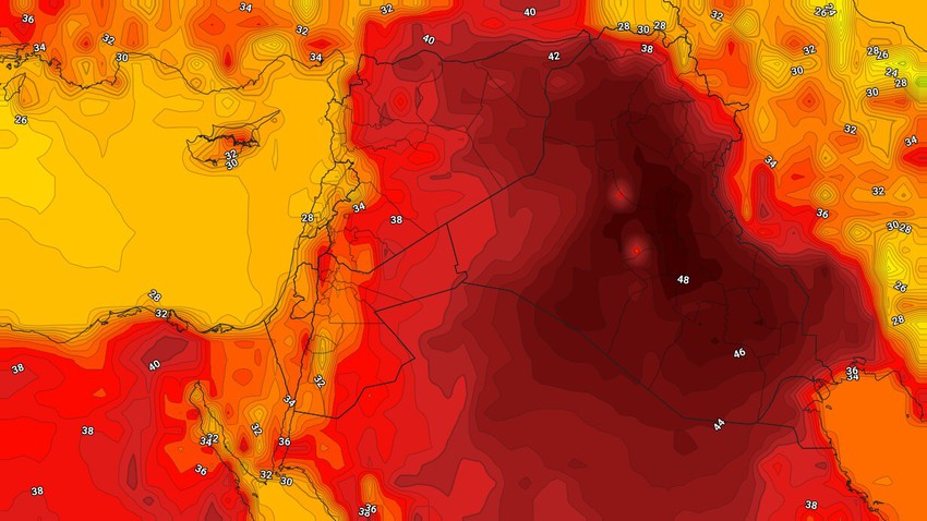 العراق | تزامناً مع تأثير الموجة الحارة .. ارتفاع إضافي وقليل على درجات يوم الاثنين  