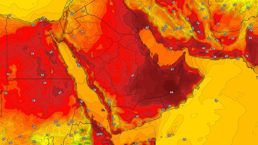 Yemen | A rise in temperatures with activity of the northeastern winds that raise dust and dust, Monday