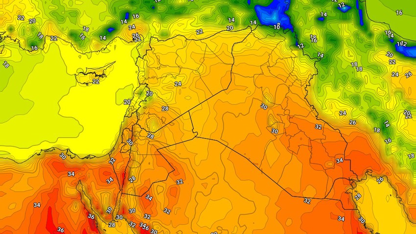 Iraq | An increase in temperatures on Monday and an increase in dust levels in some areas