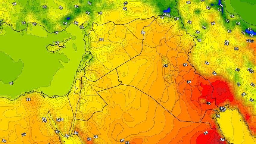العراق | تفاصيل حالة الطقس المُتوقعة يوم الخميس 21/4/2022   
