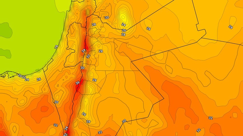 Jordan | A rise in temperatures on Monday with northwesterly winds
