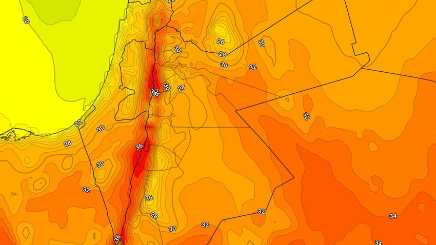 Jordanie | Une hausse supplémentaire des températures mercredi, et l&#39;atmosphère a tendance à se réchauffer