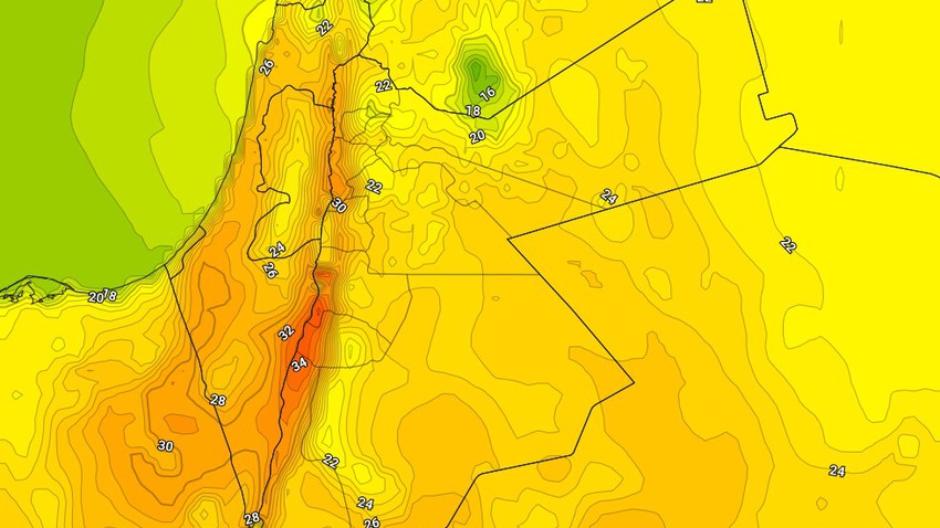 Jordan | Active southeasterly winds on Tuesday, in conjunction with a further rise in temperatures