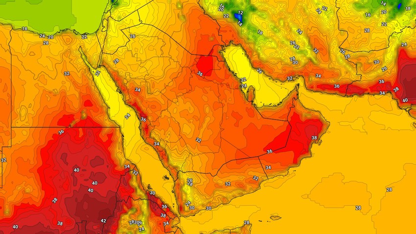 الكويت | بدء تأثير كتلة هوائية حارة نسبياً الخميس وارتفاع ملحوظ على درجات الحرارة 