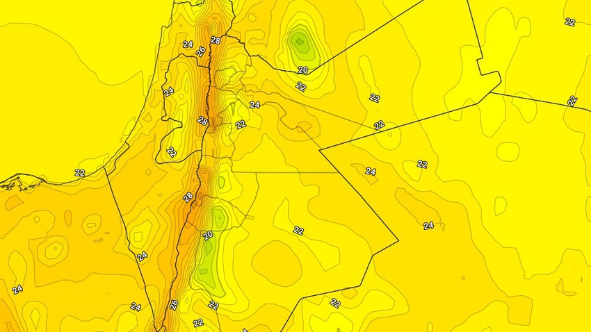 Jordanie | Le temps et les températures d&#39;automne sont légèrement au-dessus de la moyenne mardi