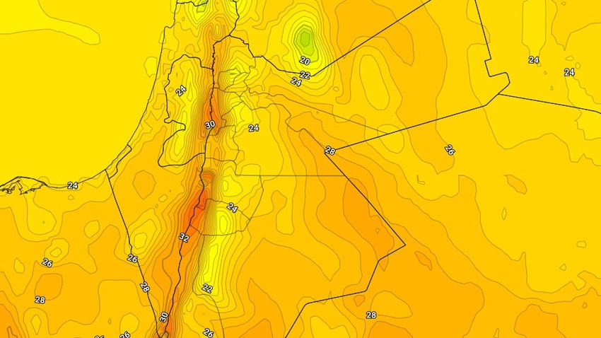 Jordan | A drop in temperatures on Wednesday with northwesterly winds