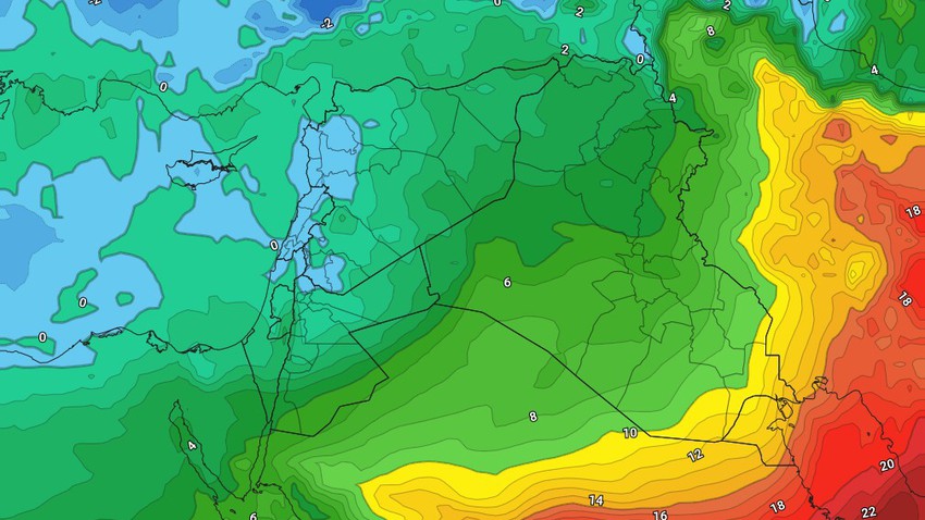 الأردن | اشتداد المُنخفض الجوي الخميس وجبهة هوائية تعبر شمال ووسط المملكة بعد الظهر   