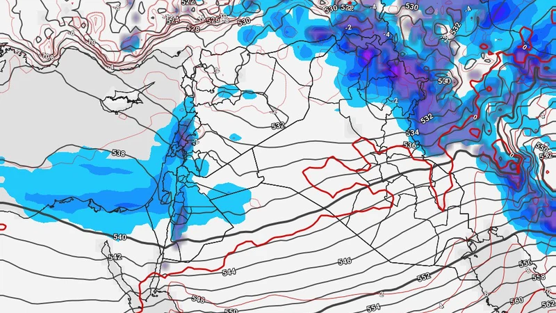 العراق | جبهة هوائية قطبية تعبر المناطق الشمالية الخميس وثلوج كثيفة متوقعة العراق | جبهة هوائية قطبية تعبر المناطق الشمالية الخميس وثلوج كثيفة متوقعة