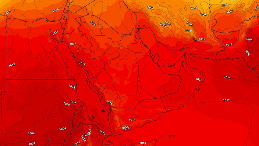 الكويت - نهاية الأسبوع | الكتلة الهوائية الحارة نسبياً تشتد ودرجات الحرارة تلامس مُنتصف الثلاثينيات مئوية لاول مرة هذا العام   