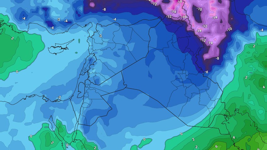 Iraq | The very cold Siberian air mass dominates the country on Monday
