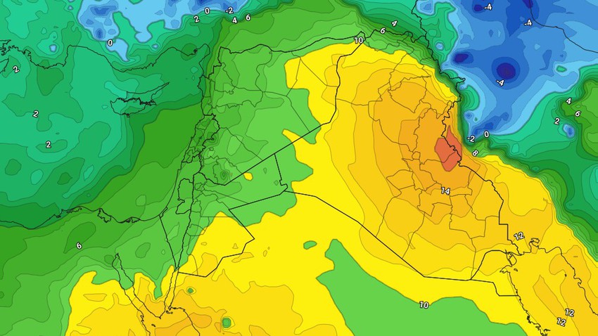 النشرة الأسبوعية للعراق | درجات الحرارة أعلى من مُعدلاتها في المناطق الوسطى والجنوبية مع نشاط للرياح الشمالية الغربية على فترات 