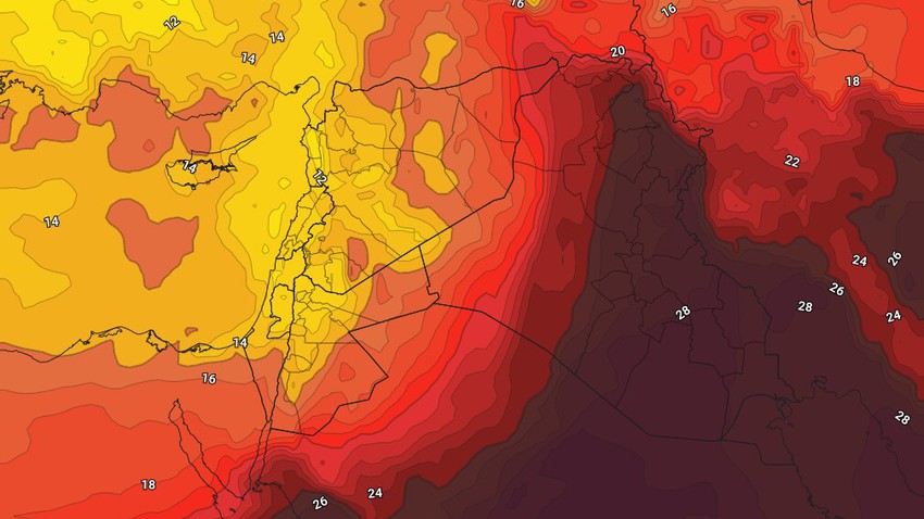 Jordanie | Une masse d&#39;air modérément chaud affecte le Royaume lundi, et une opportunité pour quelques pluies dans le nord