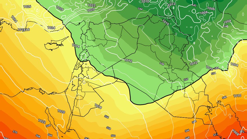 العراق - نهاية الأسبوع | تفلبات على درجات الحرارة وزخات من الأمطار على بعض المناطق وتحسن فرص الثلوج على القمم الشمالية