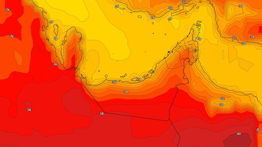 Emirates - The National Center | A drop in temperatures until Tuesday and wet weather over some inland and coastal areas