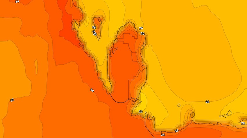 قطر والبحرين | المزيد من الارتفاع على درجات الحرارة وأجواء حارة نسبياً الأيام القادمة