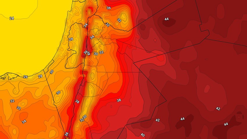 Jordanie | L&#39;effet de la masse d&#39;air chaud a diminué depuis l&#39;ouest du Royaume samedi