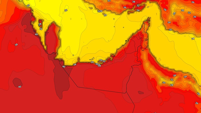 الإمارات - المركز الوطني | ازدياد تأثر الدولة بالكتلة الهوائية الحارة اليومين القادمين  
