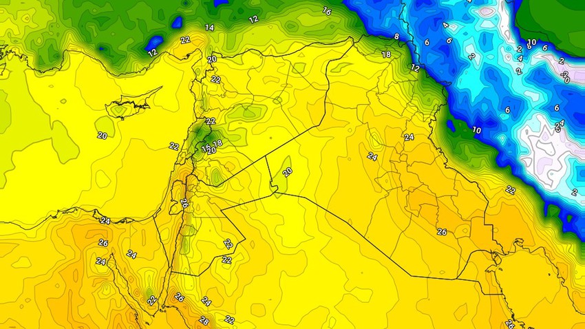 Iraq | A drop in temperatures on Tuesday with the appearance of clouds at medium and high altitudes