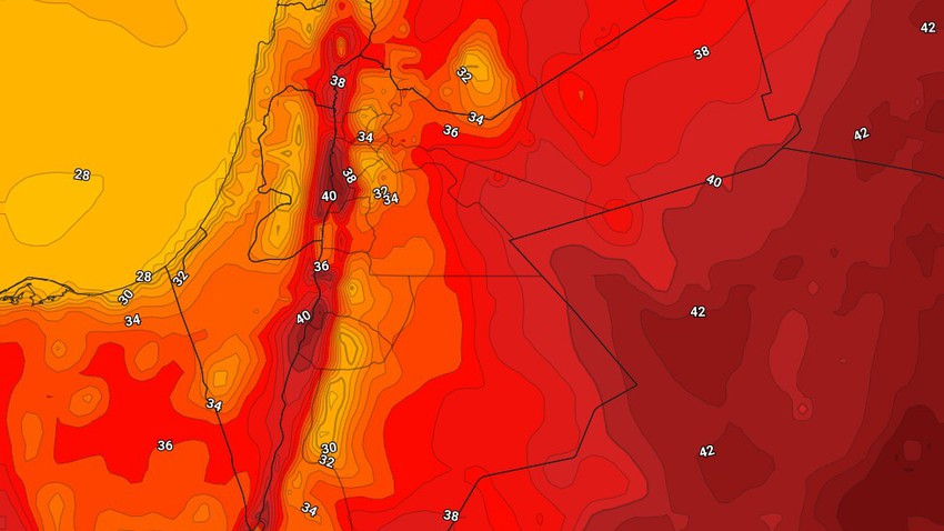 Jordan | Relatively hot weather in the highlands and very hot in the low areas on Wednesday
