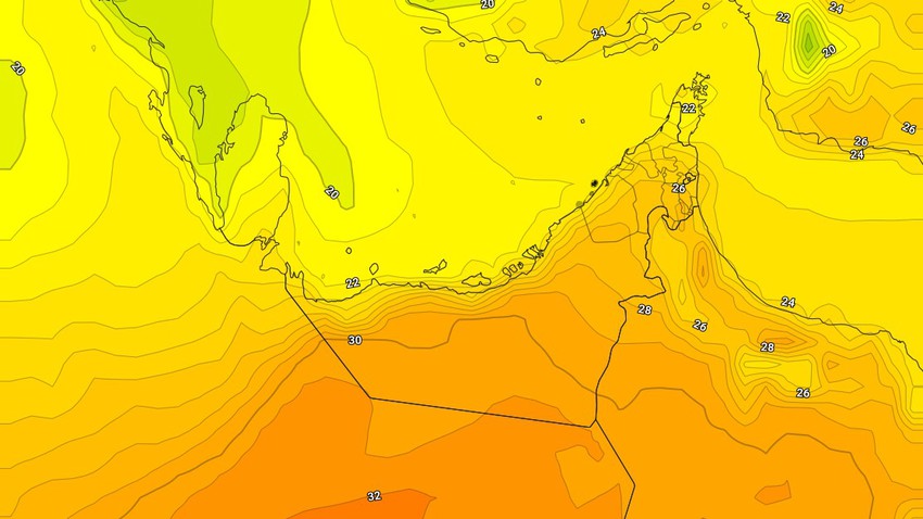 الإمارات - المركز الوطني | آخر تطورات حالة الطقس المتوقعه للأربعة أيام القادمة